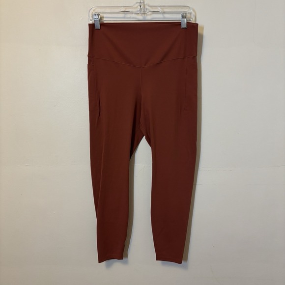 Soma Pants - NEW Soma 24/7 High Waist Pocket Leggings  L Orange Stretch Activewear